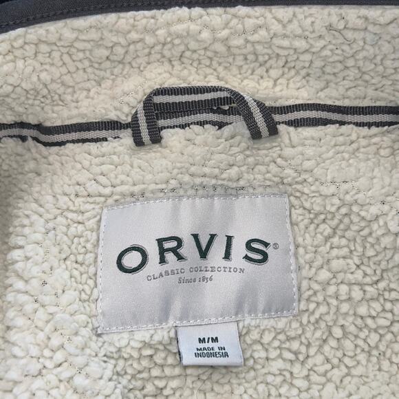 Orvis Men's Sherpa-Lined 1/4-Zip Pullover Sweater Heather Gray Size M - Picture 5 of 11